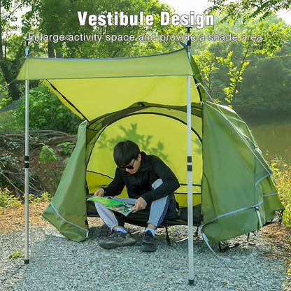 REDCAMP Multifuncational Cot Tent for 1 Person, Folding Camping Tent cot for Adult, Portable Elevated Tent Off The Ground Tent, 76x28x39.5in