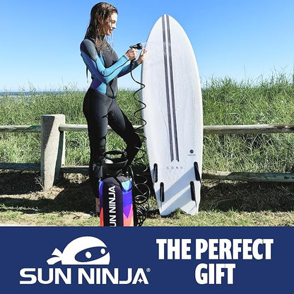 SUN NINJA Portable Shower, Outdoor Portable Camping Shower with Neoprene Cover, Portable Beach Shower Surf Rinse Kit, High Pressure Multi-Purpose Sprayer for Outdoor Essentials, Dog Walking & Hiking