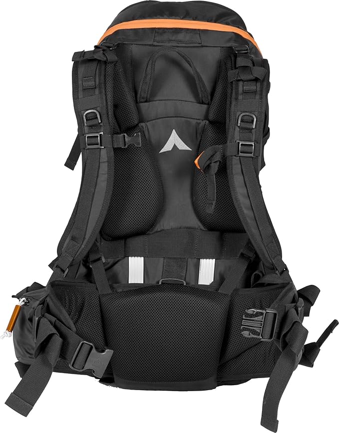 TETON Sports Talus 2700 Backpack - Multi-Day Backpack with Internal Frame - Adjustable Backpacking Gear with Integrated Rain Cover, Tent Poncho, Hydration Bladder Storage - Black, 44L, 26" x 11" x 9"