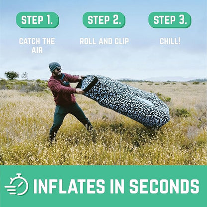 Chillbo Shwaggins Inflatable Couch – Cool Inflatable Chair Easy Setup is Ideal for Hiking Gear, Beach Chair and Music Festivals. Dad Gifts or Gifts for Dad