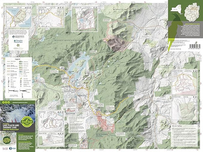 Lake Placid & Saranac Lake Winter Trails Map | Adirondacks High Peaks Hiking Map | Jackrabbit Ski Trail, Paul Smith’s College VIC, Cascade X-C Ski Center | Durable, Waterproof & Tear Resistant