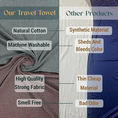 Breathable Airplane Keep Warm Travel Blanket Towel Quick Dry Comfortable Cotton Oversized 39" x 72" Compact Portable Essentials Quick Dry Beach Towel Car Camping (Pine Green)