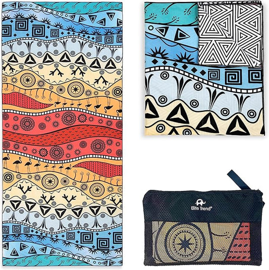 Elite Trend Microfiber Beach Towel - Extra Large 78x35 Inch Sand Free Quick Dry Towel for Travel, Swimming, Pool, Yoga, Hiking, Camping – Lightweight Fast Drying Microfiber Towel Compact for Adults