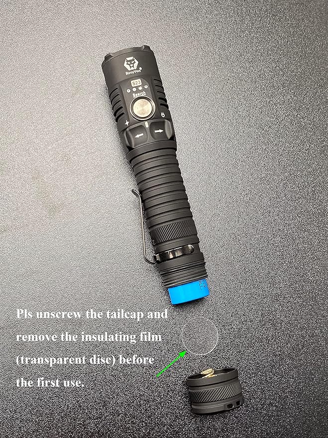 RovyVon S23 Search Flashlight, 4000 Lumens High Lumen Brightest Flashlight Long Throw Flashlight, 5000mAh Rechargeable Battery, IPX8 Waterproof EDC Flashlight Compact Duty Work Light with Lanyard