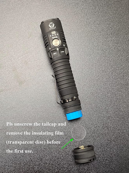RovyVon S23 Search Flashlight, 4000 Lumens High Lumen Brightest Flashlight Long Throw Flashlight, 5000mAh Rechargeable Battery, IPX8 Waterproof EDC Flashlight Compact Duty Work Light with Lanyard