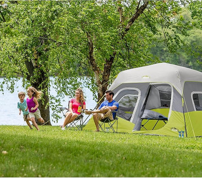 CORE Instant Cabin Tents | 6 Person / 9 Person / 10 Person / 12 Person Family Cabin Multi Room Pop Up Tents Car Camping | Included Storage Pockets for Camping Accessories