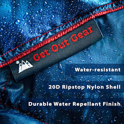 Down Camping Blanket - Puffy, Packable, Lightweight and Warm | Ideal for Outdoors, Travel, Stadium, Festivals, Beach, Hammock | 650 Fill Power Water-Resistant Backpacking Quilt