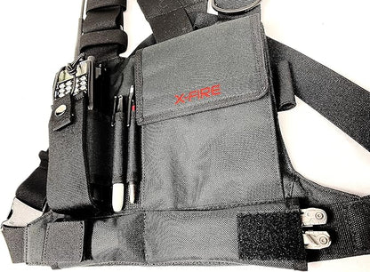 X-FIRE® Single Radio Chest Rig Harness w/Tool Pockets and 3m Reflective