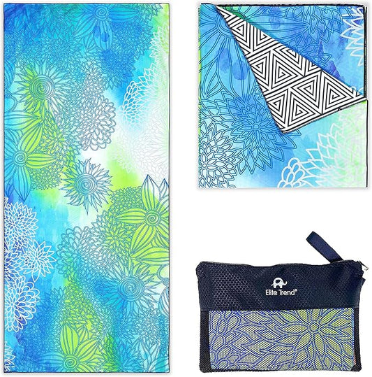 Elite Trend Microfiber Beach Towel - Extra Large 78x35 Inch Sand Free Quick Dry Towel for Travel, Swimming, Pool, Yoga, Hiking, Camping – Lightweight Fast Drying Microfiber Towel Compact for Adults