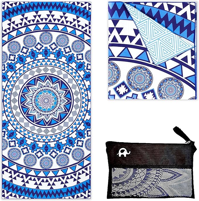 Elite Trend Microfiber Beach Towel - Extra Large 78x35 Inch Sand Free Quick Dry Towel for Travel, Swimming, Pool, Yoga, Hiking, Camping – Lightweight Fast Drying Microfiber Towel Compact for Adults