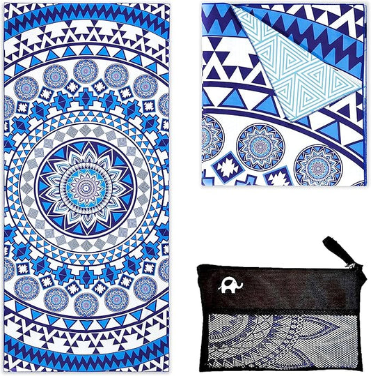 Elite Trend Microfiber Beach Towel - Extra Large 78x35 Inch Sand Free Quick Dry Towel for Travel, Swimming, Pool, Yoga, Hiking, Camping – Lightweight Fast Drying Microfiber Towel Compact for Adults