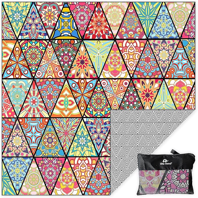 Elite Trend Microfiber Beach Towel - XXL 72x72 Inch Sand Free Quick Dry Towel for Travel, Swimming, Pool, Yoga, Hiking, Camping – Lightweight Fast Drying Microfiber Towel Compact for Adults