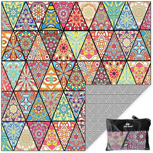 Elite Trend Microfiber Beach Towel - XXL 72x72 Inch Sand Free Quick Dry Towel for Travel, Swimming, Pool, Yoga, Hiking, Camping – Lightweight Fast Drying Microfiber Towel Compact for Adults