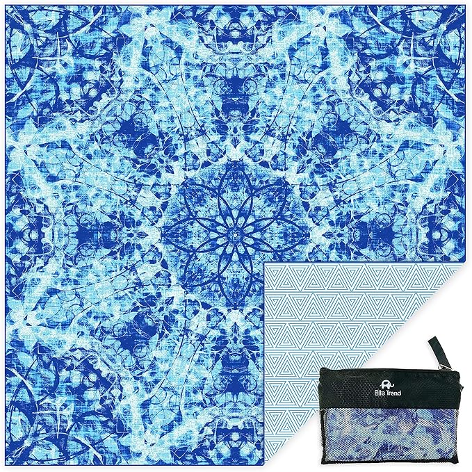 Elite Trend Microfiber Beach Towel - XXL 72x72 Inch Sand Free Quick Dry Towel for Travel, Swimming, Pool, Yoga, Hiking, Camping – Lightweight Fast Drying Microfiber Towel Compact for Adults